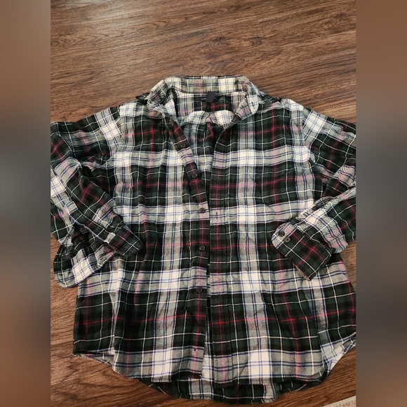 Lands End plaid flannel - Picture 1 of 3